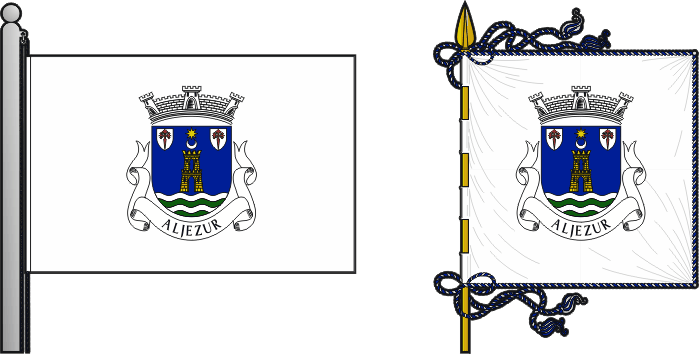 Bandeira e estandarte da freguesia de Aljezur - Aljezur civil parish, flag and banner