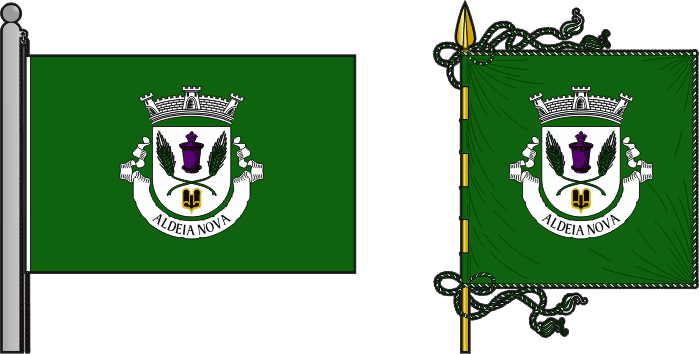 Bandeira e estandarte da antiga freguesia de Aldeia Nova - Aldeia Nova former civil parish, flag and banner Bandeira e estandarte da antiga freguesia de Aldeia Nova - Aldeia Nova former civil parish, flag and banner
