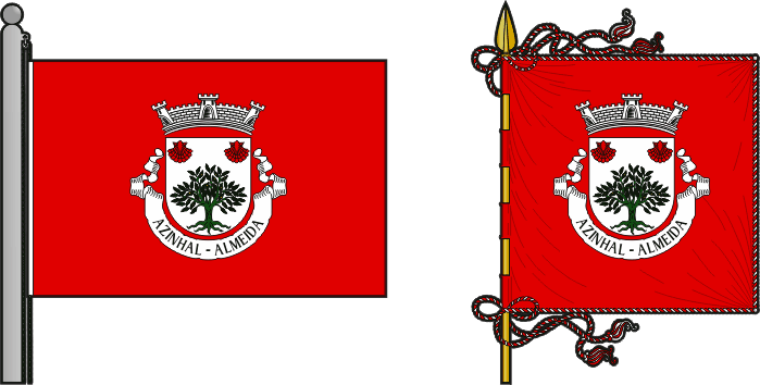 Bandeira e estandarte da antiga freguesia de Azinhal - Azinhal former civil parish, flag and banner Bandeira e estandarte da antiga freguesia de Azinhal - Azinhal former civil parish, flag and banner