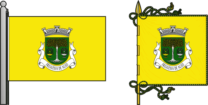 Bandeira e estandarte da freguesia de Alijó - Alijó civil parish, flag and banner Bandeira e estandarte da freguesia de Alijó - Alijó civil parish, flag and banner