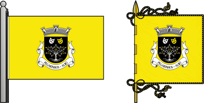 Bandeira e estandarte da freguesia de Pegarinhos - Pegarinhos civil parish, flag and banner Bandeira e estandarte da freguesia de Pegarinhos - Pegarinhos civil parish, flag and banner