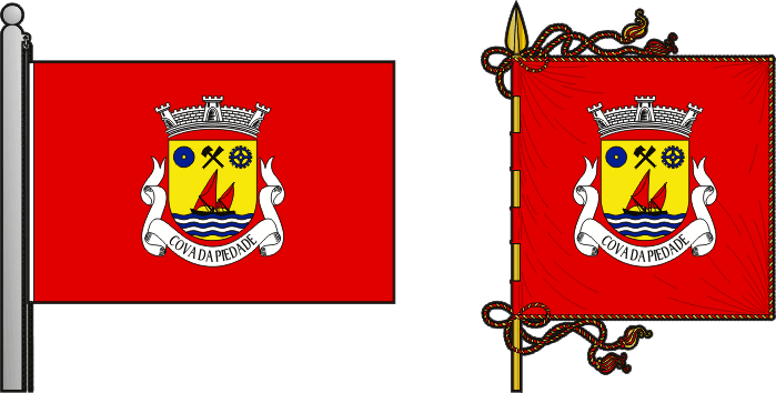 Bandeira e estandarte da antiga freguesia de Cova da Piedade - Cova da Piedade former civil parish, flag and banner