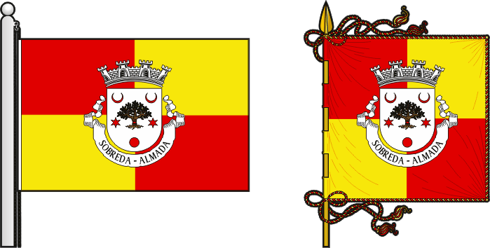 Bandeira e estandarte da antiga freguesia de Sobreda - Sobreda former civil parish, flag and banner Bandeira e estandarte da antiga freguesia de Sobreda - Sobreda former civil parish, flag and banner