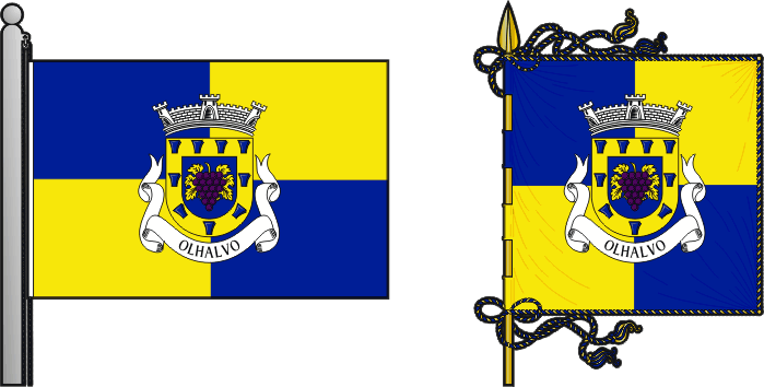 Bandeira e estandarte da freguesia de Olhalvo - Olhalvo civil parish, flag and banner