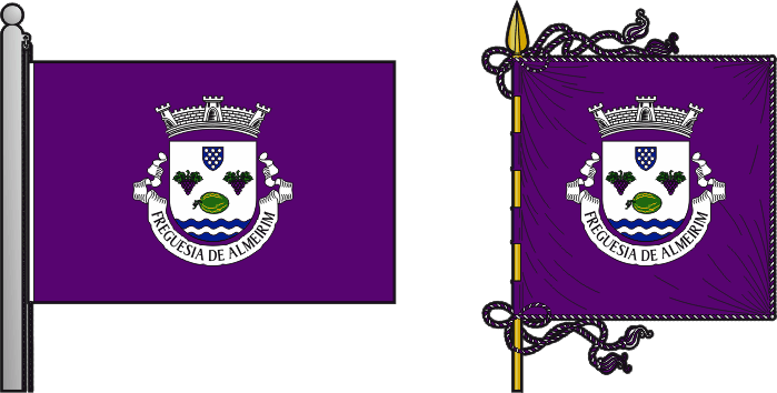 Bandeira e estandarte da freguesia de Almeirim - Almeirim civil parish, flag and banner
