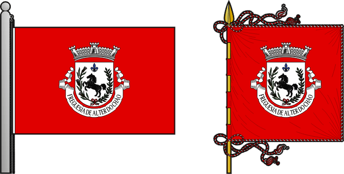 Bandeira e estandarte da freguesia de Alter do Chão - Alter do Chão civil parish, flag and banner