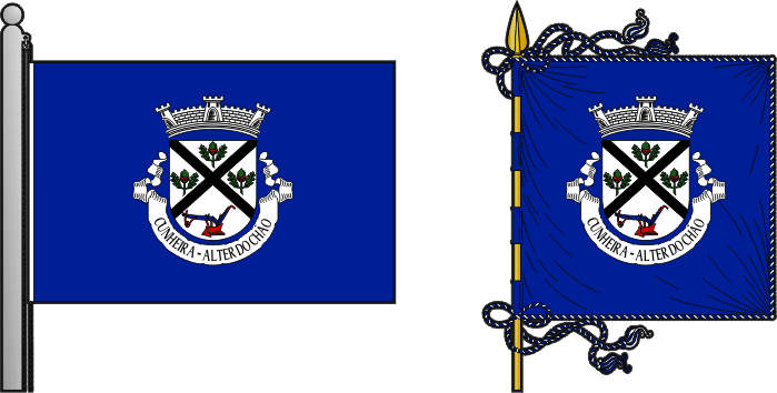 Bandeira e estandarte da freguesia de Cunheira - Cunheira civil parish, flag and banner