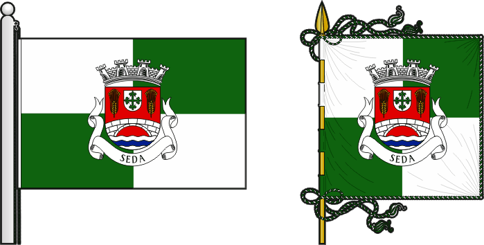 Bandeira e estandarte da freguesia de Seda - Seda civil parish, flag and banner Bandeira e estandarte da freguesia de Seda - Seda civil parish, flag and banner