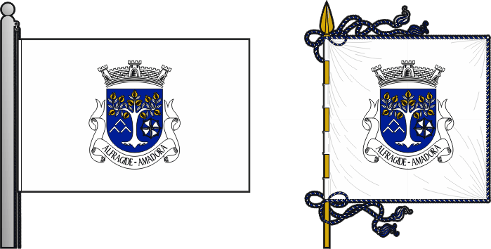 Bandeira e estandarte da Freguesia de Alfragide - Alfragide civil parish, flag and banner