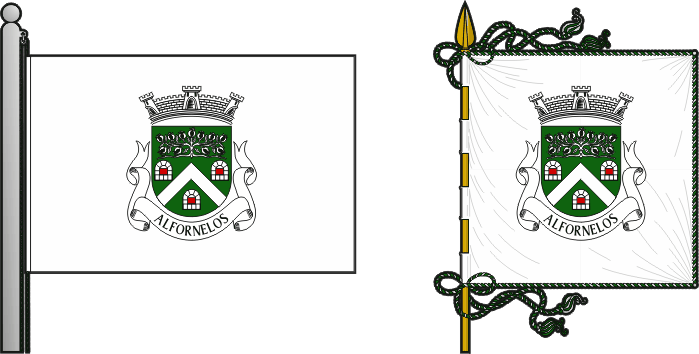 Bandeira e estandarte da antiga freguesia de Alfornelos - Alfornelos former civil parish, flag and banner Bandeira e estandarte da antiga freguesia de Alfornelos - Alfornelos former civil parish, flag and banner