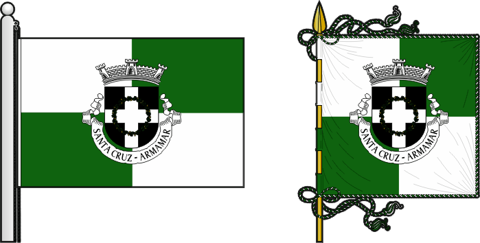 Bandeira e estandarte da freguesia de Santa Cruz - Santa Cruz civil parish, flag and banner Bandeira e estandarte da freguesia de Santa Cruz - Santa Cruz civil parish, flag and banner