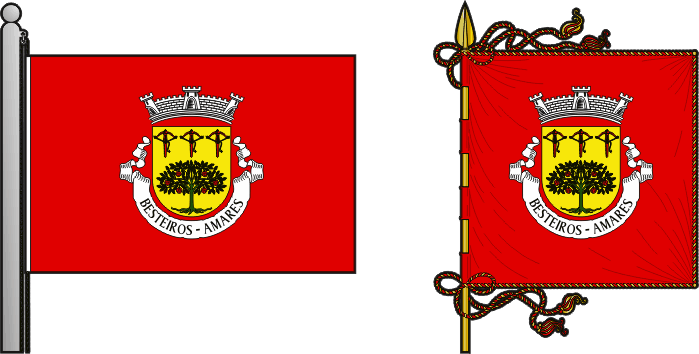 Bandeira e estandarte da antiga freguesia de Besteiros - Besteiros former civil parish, flag and banner Bandeira e estandarte da antiga freguesia de Besteiros - Besteiros former civil parish, flag and banner