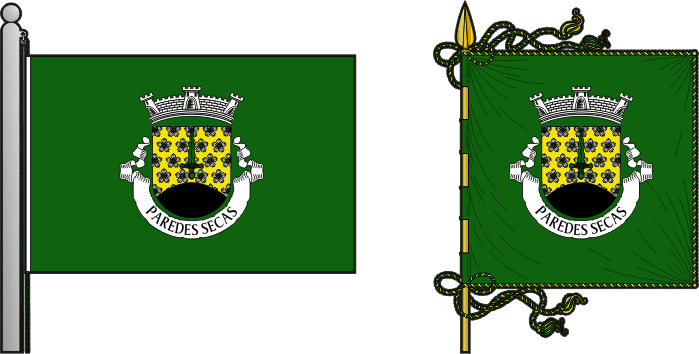 Bandeira e estandarte da antiga freguesia de Paredes Secas - Paredes Secas former civil parish, flag and banner Bandeira e estandarte da antiga freguesia de Paredes Secas - Paredes Secas former civil parish, flag and banner