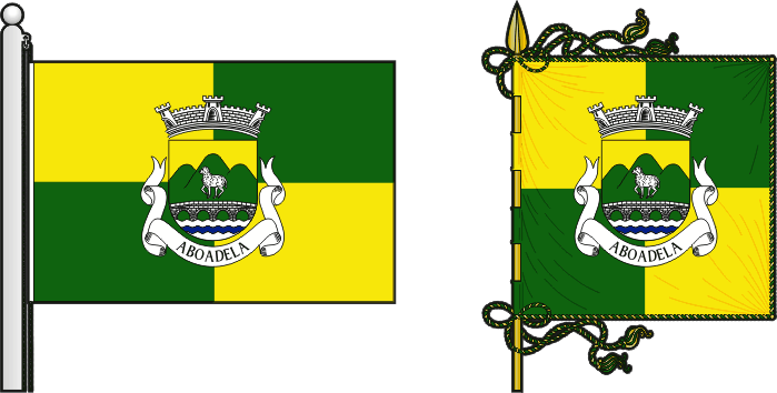 Bandeira e estandarte da antiga freguesia de Aboadela - Aboadela former civil parish, flag and banner Bandeira e estandarte da antiga freguesia de Aboadela - Aboadela former civil parish, flag and banner