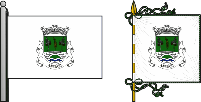 Bandeira e estandarte da freguesia de Ansiães - Ansiães civil parish, flag and banner