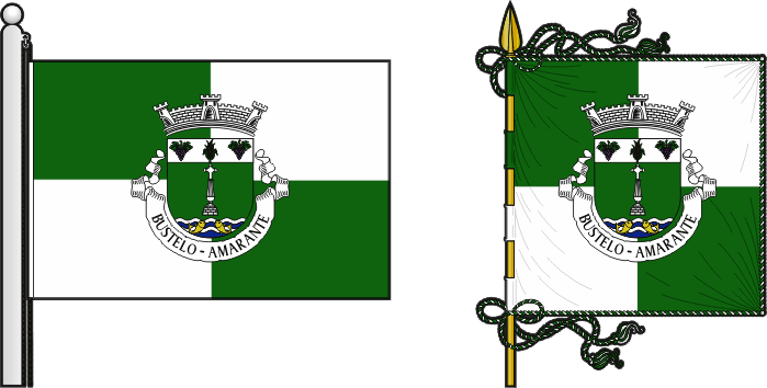 Bandeira e estandarte da antiga freguesia de Bustelo - Bustelo former civil parish, flag and banner Bandeira e estandarte da antiga freguesia de Bustelo - Bustelo former civil parish, flag and banner