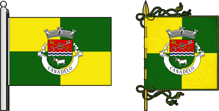 Bandeira e estandarte da antiga freguesia de Canadelo - Canadelo former civil parish, flag and banner Bandeira e estandarte da antiga freguesia de Canadelo - Canadelo former civil parish, flag and banner