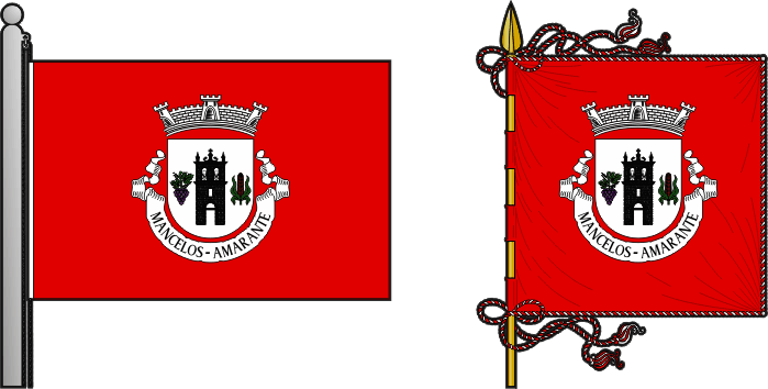 Bandeira e estandarte da freguesia de Mancelos - Mancelos civil parish, flag and banner Bandeira e estandarte da freguesia de Mancelos - Mancelos civil parish, flag and banner