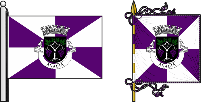 Bandeira e estandarte do Município de Anadia - Anadia municipal flag and banner