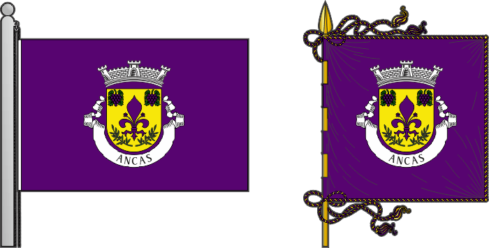 Bandeira e estandarte da antiga freguesia de Ancas - Ancas former civil parish, flag and banner Bandeira e estandarte da antiga freguesia de Ancas - Ancas former civil parish, flag and banner