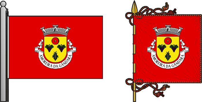 Bandeira e estandarte da antiga freguesia de Amoreira da Gândara - Amoreira da Gândara former civil parish, flag and banner
