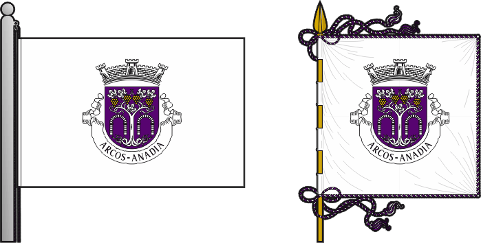 Bandeira e estandarte da antiga freguesia de Arcos - Arcos former civil parish, flag and banner Bandeira e estandarte da antiga freguesia de Arcos - Arcos former civil parish, flag and banner