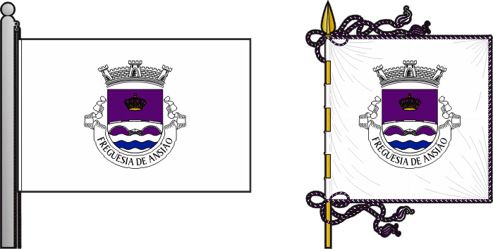 Bandeira e estandarte da Freguesia de Ansião - Ansião civil parish, flag and banner Bandeira e estandarte da Freguesia de Ansião - Ansião civil parish, flag and banner