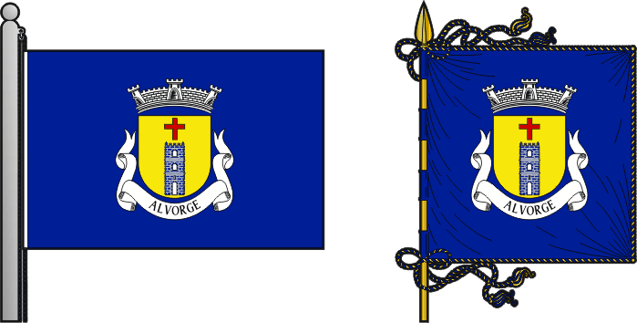 Bandeira e estandarte da freguesia de Alvorge - Alvorge civil parish, flag and banner Bandeira e estandarte da freguesia de Alvorge - Alvorge civil parish, flag and banner