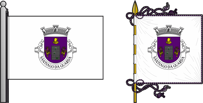 Bandeira e estandarte da freguesia de Santiago da Guarda - Santiago da Guarda civil parish, flag and banner