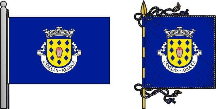 Bandeira e estandarte da antiga freguesia de Canelas - Canelas former civil parish, flag and banner Bandeira e estandarte da antiga freguesia de Canelas - Canelas former civil parish, flag and banner