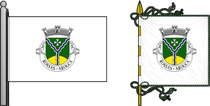 Bandeira e estandarte da freguesia de Rossas - Rossas civil parish, flag and banner Bandeira e estandarte da freguesia de Rossas - Rossas civil parish, flag and banner