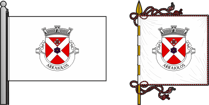 Bandeira e estandarte da freguesia de Arraiolos - Arraiolo civil parish, flag and banner Bandeira e estandarte da freguesia de Arraiolos - Arraiolos civil parish, flag and banner