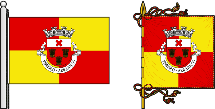 Bandeira e estandarte da freguesia de Vimieiro - Vimieiro civil parish, flag and banner Bandeira e estandarte da freguesia de Vimieiro - Vimieiro civil parish, flag and banner