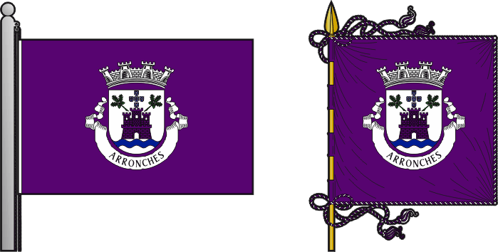 Bandeira e estandarte do Município de Arronches - Arronches municipal flag and banner Bandeira e estandarte do Município de Arronches - Arronches municipal flag and banner
