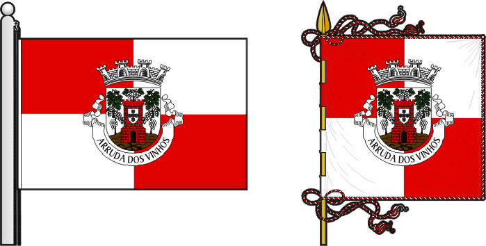 Bandeira e estandarte do município de Arruda dos Vinhos - Arruda dos Vinhos Municipality flag and banner Bandeira e estandarte do município de Arruda dos Vinhos - Arruda dos Vinhos Municipality flag and banner