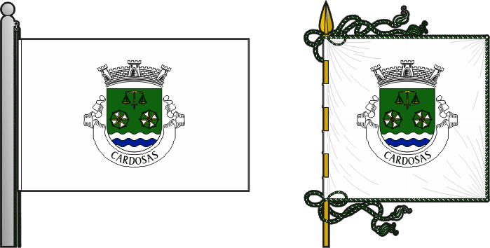 Bandeira e estandarte da freguesia de Cardosas - Cardosas civil parish, flag and banner Bandeira e estandarte da freguesia de Cardosas - Cardosas civil parish, flag and banner