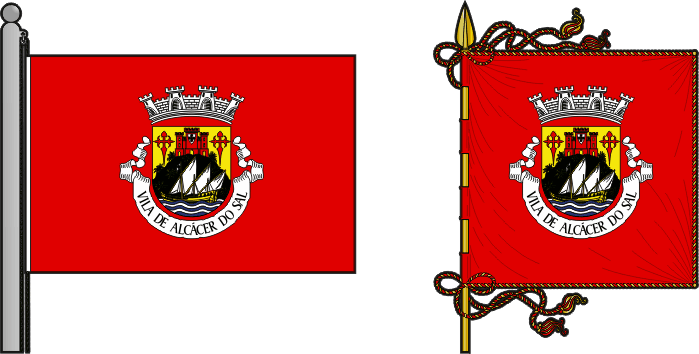 Bandeira e estandarte do Município de Alcácer do Sal - Alcácer do Sal municipal flag and banner Bandeira e estandarte do Município de Alcácer do Sal - Alcácer do Sal municipal flag and banner