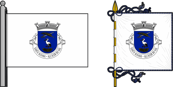 Bandeira e estandarte da antiga freguesia de Santa Susana - Santa Susana former civil parish, flag and banner Bandeira e estandarte da antiga freguesia de Santa Susana - Santa Susana former civil parish, flag and banner