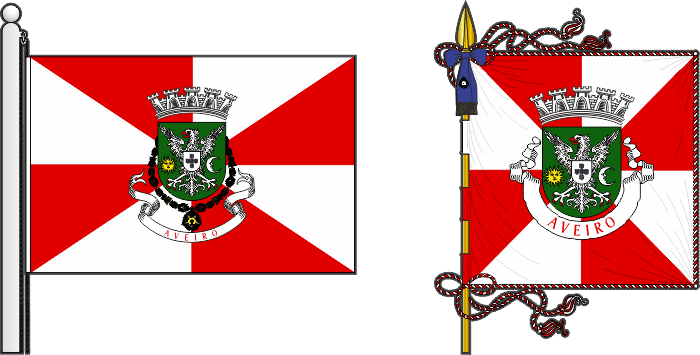 Bandeira e estandarte do Município de Aveiro - Aveiro municipal flag and banner Bandeira e estandarte do Município de Aveiro - Aveiro municipal flag and banner