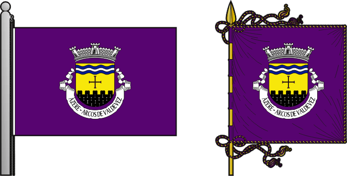 Bandeira e estandarte da freguesia de Ázere - Ázere civil parish, flag and banner Bandeira e estandarte da freguesia de Ázere - Ázere civil parish, flag and banner