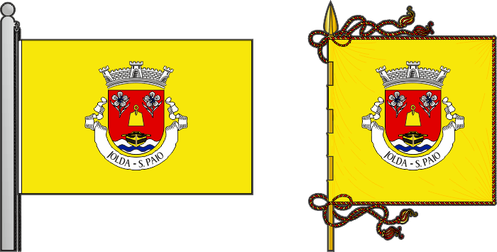 Bandeira e estandarte da freguesia de Jolda (São Paio) - Jolda (São Paio) civil parish, flag and banner Bandeira e estandarte da freguesia de Jolda (São Paio) - Jolda (São Paio) civil parish, flag and banner