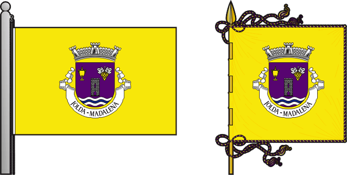 Bandeira e estandarte da antiga freguesia de Jolda (Madalena) - Jolda (Madalena) former civil parish, flag and banner Bandeira e estandarte da antiga freguesia de Jolda (Madalena) - Jolda (Madalena) former civil parish, flag and banner