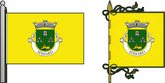 Bandeira e estandarte da freguesia de Senharei - Senharei civil parish, flag and banner