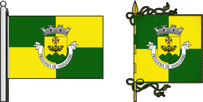 Bandeira e estandarte da Freguesia de Alvaiázere - Alvaiázere civil parish, flag and banner