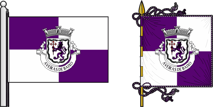Bandeira e estandarte da freguesia de Aveiras de Baixo - Aveiras de Baixo civil parish, flag and banner Bandeira e estandarte da freguesia de Aveiras de Baixo - Aveiras de Baixo civil parish, flag and banner