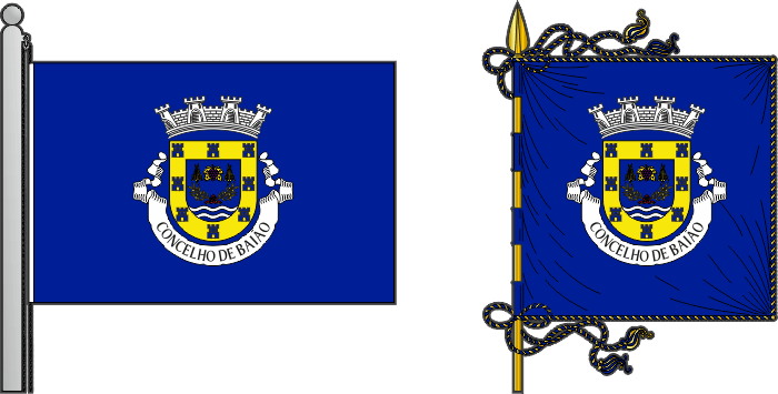 Bandeira e estandarte do Município de Baião - Baião municipal flag and banner Bandeira e estandarte do Município de Baião - Baião municipal flag and banner