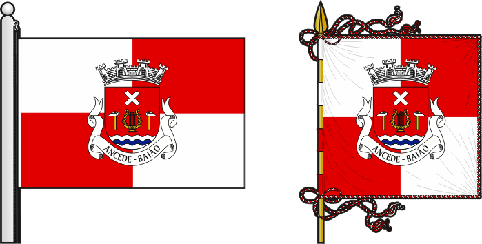 Bandeira e estandarte da antiga freguesia de Ancede - Ancede former civil parish, flag and banner