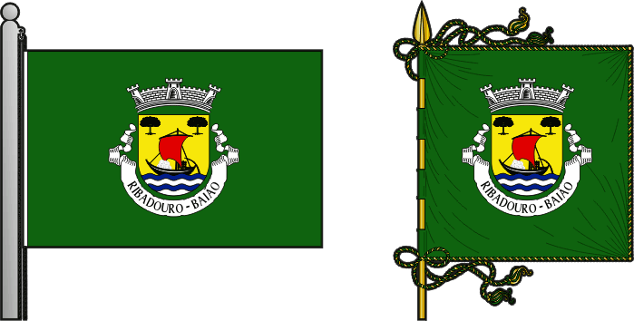 Bandeira e estandarte da antiga freguesia de Ribadouro - Ribadouro former civil parish, flag and banner Bandeira e estandarte da antiga freguesia de Ribadouro - Ribadouro former civil parish, flag and banner