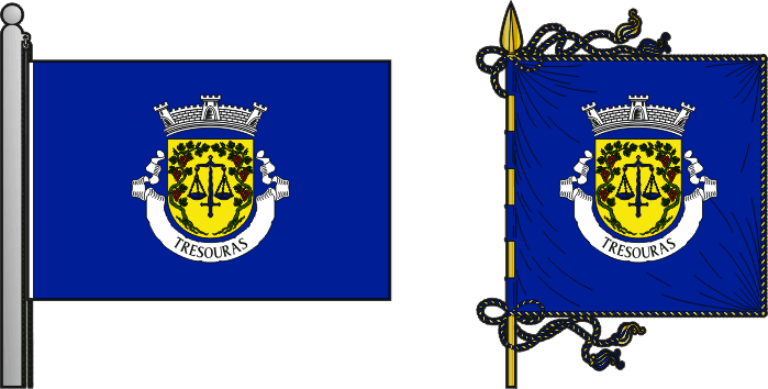 Bandeira e estandarte da antiga freguesia de Tresouras - Tresouras former civil parish, flag and banner Bandeira e estandarte da antiga freguesia de Tresouras - Tresouras former civil parish, flag and banner