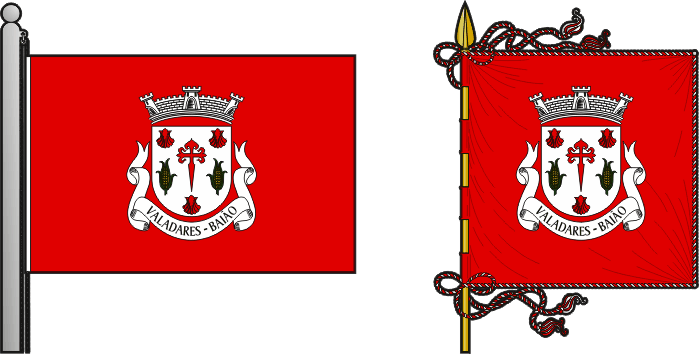 Bandeira e estandarte da freguesia de Valadares - Valadares civil parish, flag and banner Bandeira e estandarte da freguesia de Valadares - Valadares civil parish, flag and banner